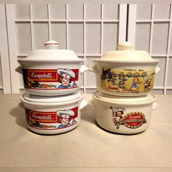 Campbell's Kitchen Vintage Campbells Soup Bowls With Lids Poshmark